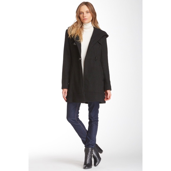 Jessica Simpson Jackets & Blazers - ◾️Black Wool Toggle Coat w/ Hood◾️